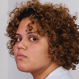 unhappy multiracial woman